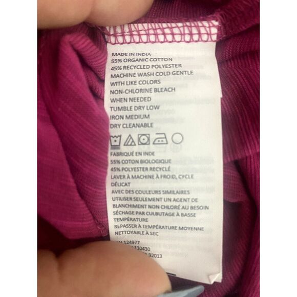 NWT prAna Cotton Ocupas Popover Keyhole Tie Cap Sleeves Top S Orchid Pink #2937 - Picture 8 of 13